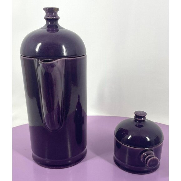 Vintage Ceramano MOD coffee pot, sugar bowl, purple West Germany Ceramano, set - Picture 6 of 10
